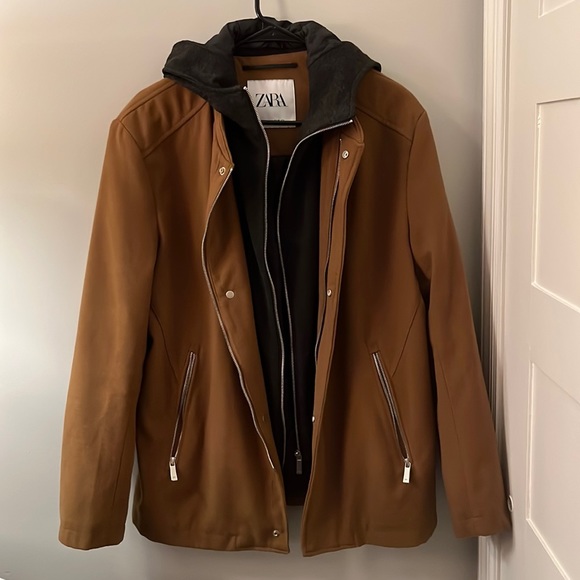 Men’s M Zara Peacoat with removable hood attachment - Picture 1 of 2